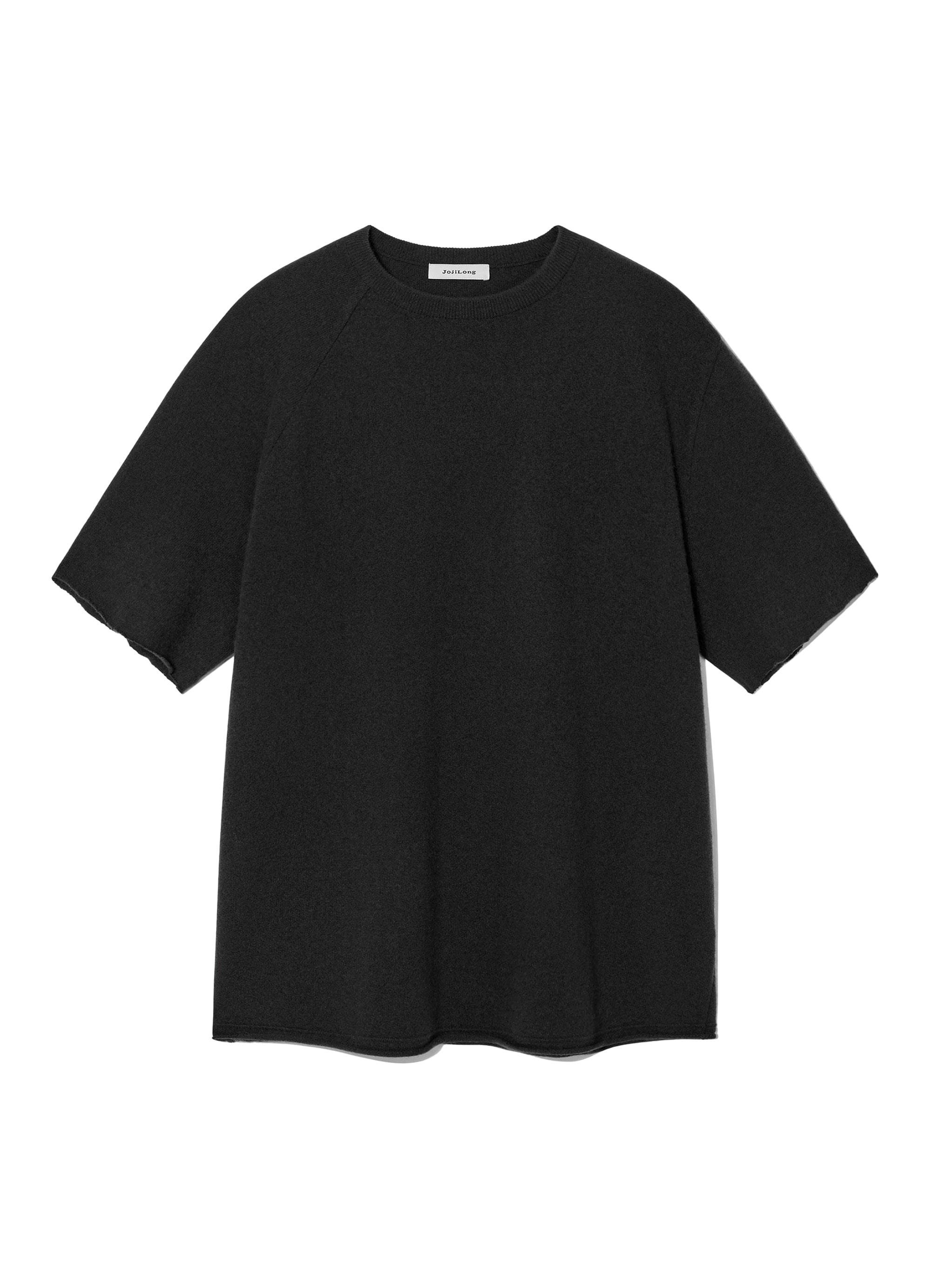 CASHMERE DISTRESSED SLEEVE KNIT BLACK