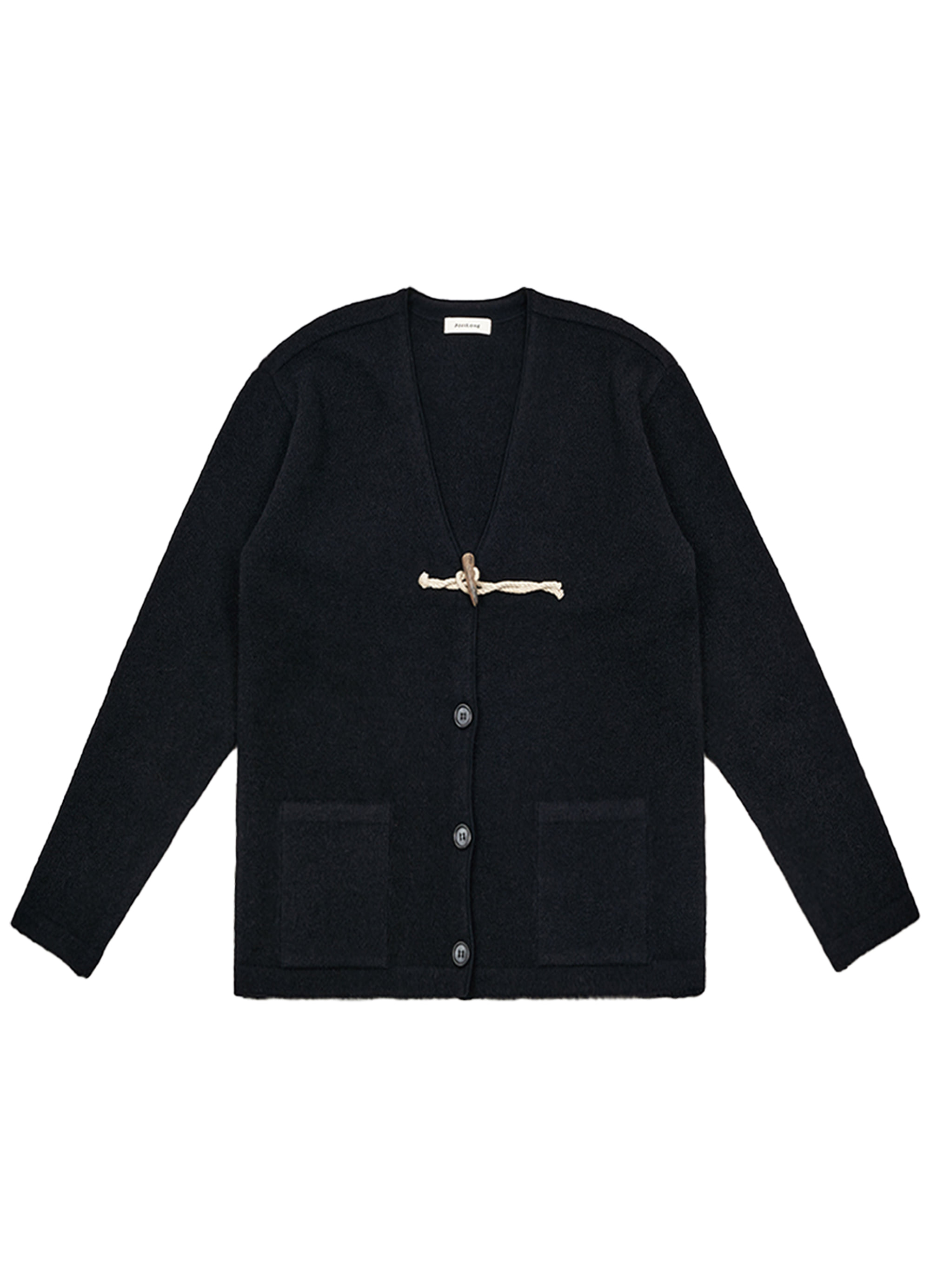 MOHAIR BLENDED TOGGLE-BUTTON CARDIGAN BLACK